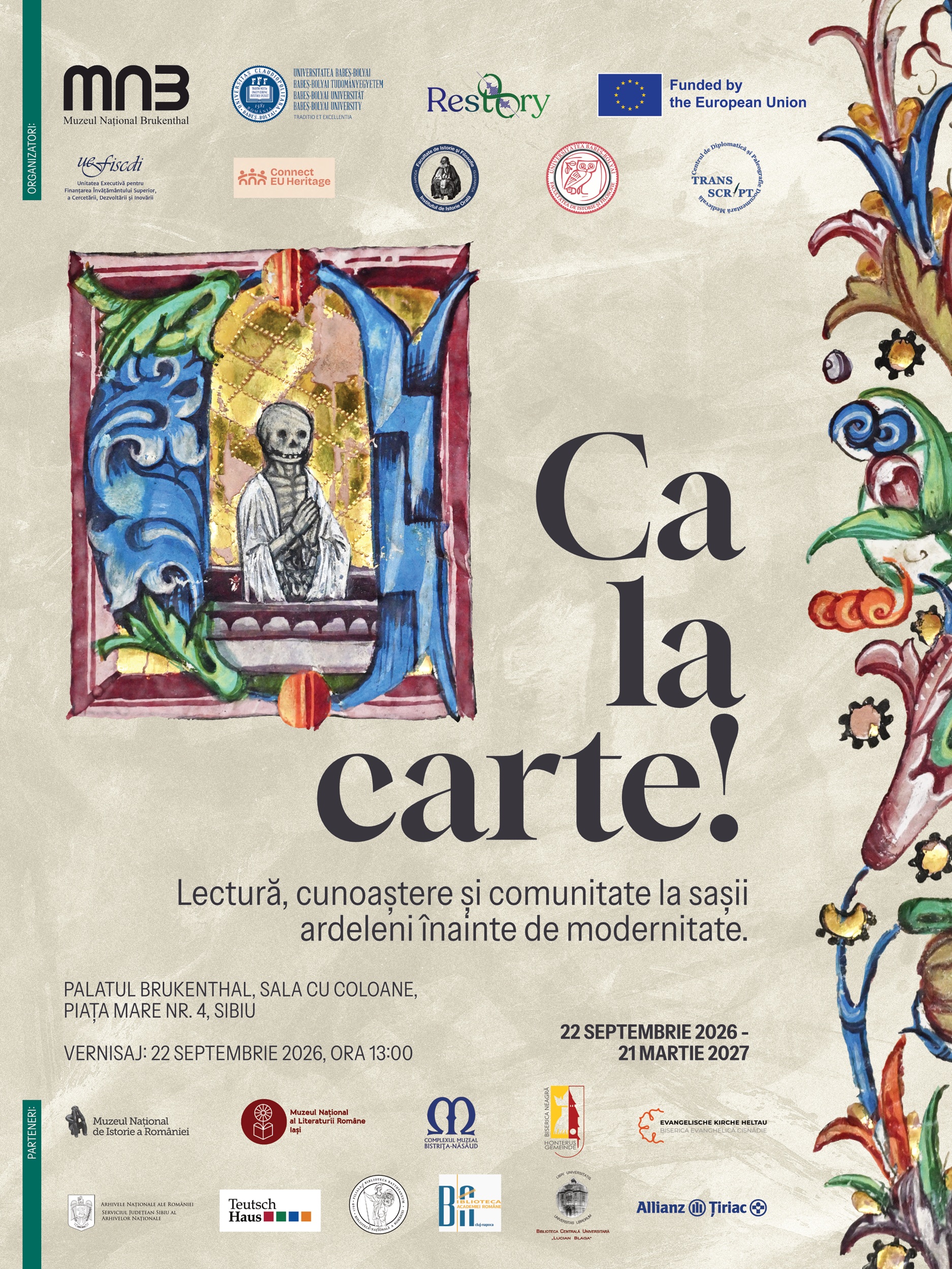 Ca la carte! O expoziție despre cărțile, oamenii și comunitățile sașilor ardeleni în Evul Mediu