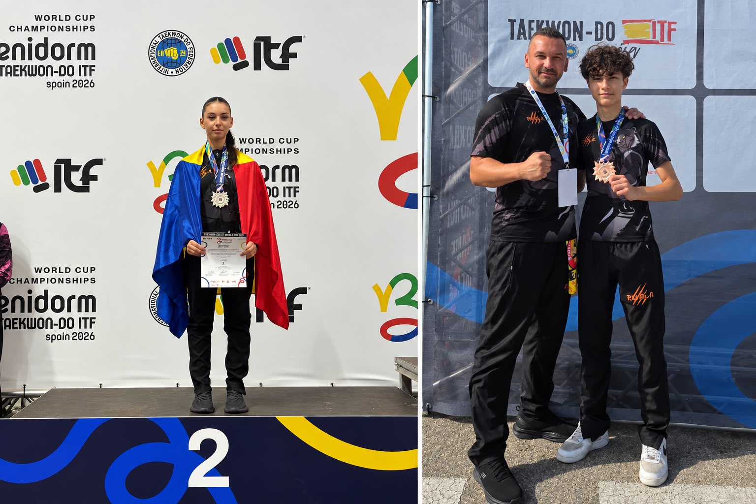 O medicinistă și fiul unui preot, pe podiumul Cupei Mondiale la taekwon-do din Spania. “Puma Club” aduce noi medalii pentru orașul și județul Sibiu